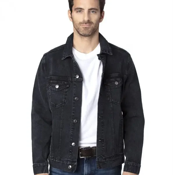 Fitted Classic Men Black Denim Jacket
