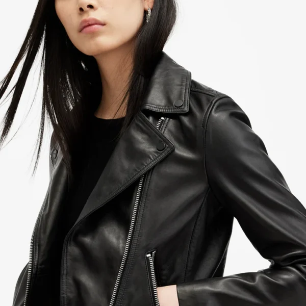 Dalby Slim Fit Leather Biker Jacket