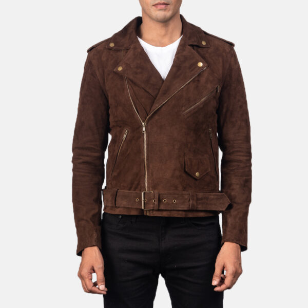 Classic Suede Allaric Alley Mocha Biker Jacket Men