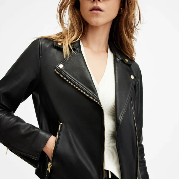 Dalby Slim Fit Leather Biker Jacket