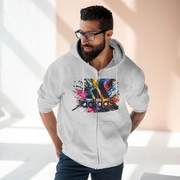 Color Splash Adidas Logo Zip Hoodie